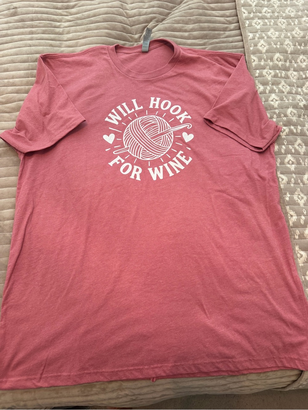 Will Hook for Wine Graphic Tee - Rose Red